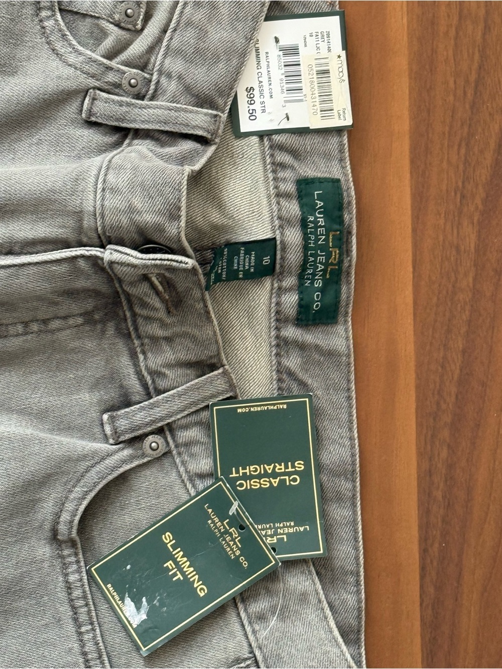 Lauren Ralph Lauren Light Gray Straight Leg Jeans
